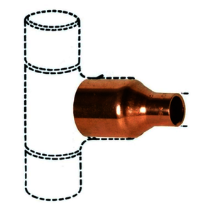 Manguito de cobre reducido M-H de 1-1/8" x 1/2"