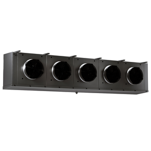 Evaporador industrial cúbico ECO ICE-65D-10 con separación de aleta de 10mm, 5 hélices Ø630 mm