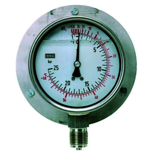 Manómetro de alta presión de Ø 100 mm con glicerina M-ALTA R717 para R-717 / NH3. Conexión 1/2
